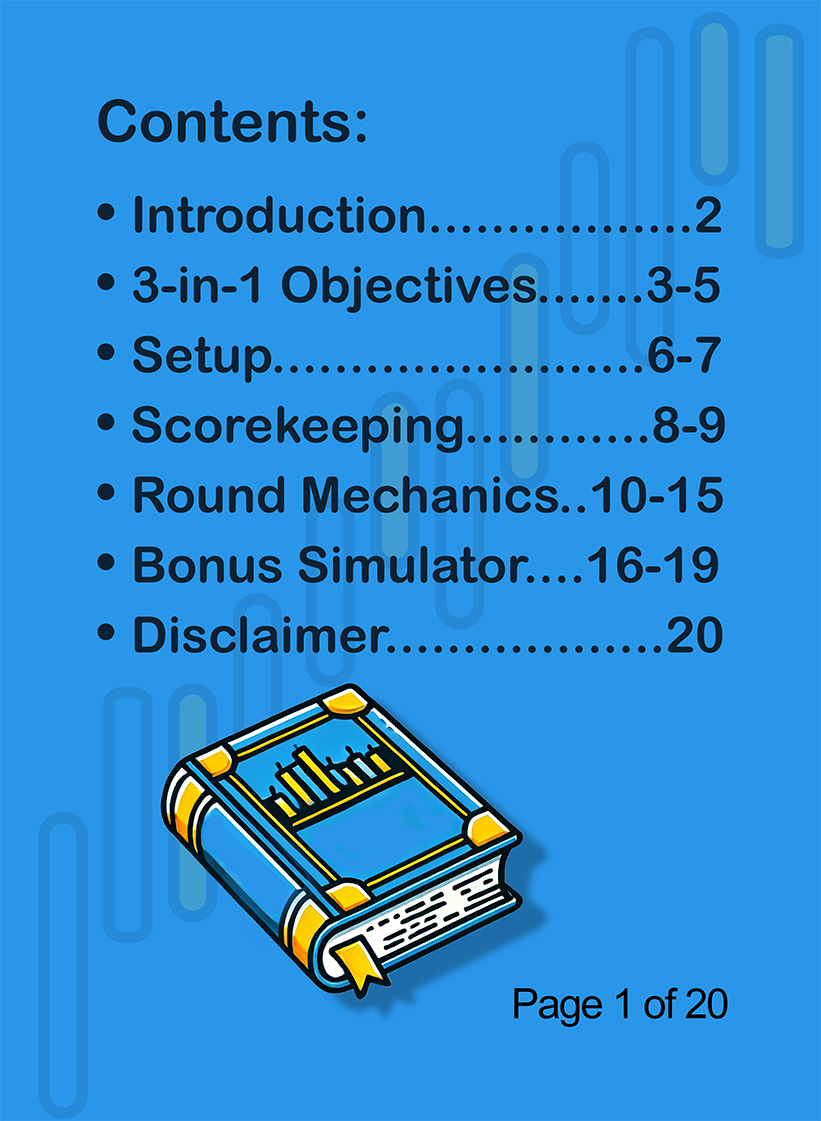 Page 1 of 20. Table of contents for Papercuts Trading card game manual