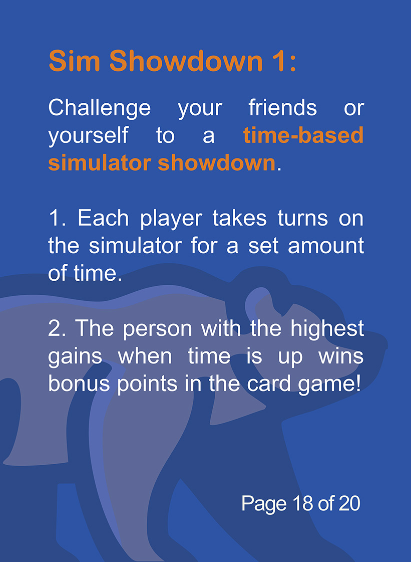 Page 18 of 20. Time-based simulator showdown mode with competitive trading challenge