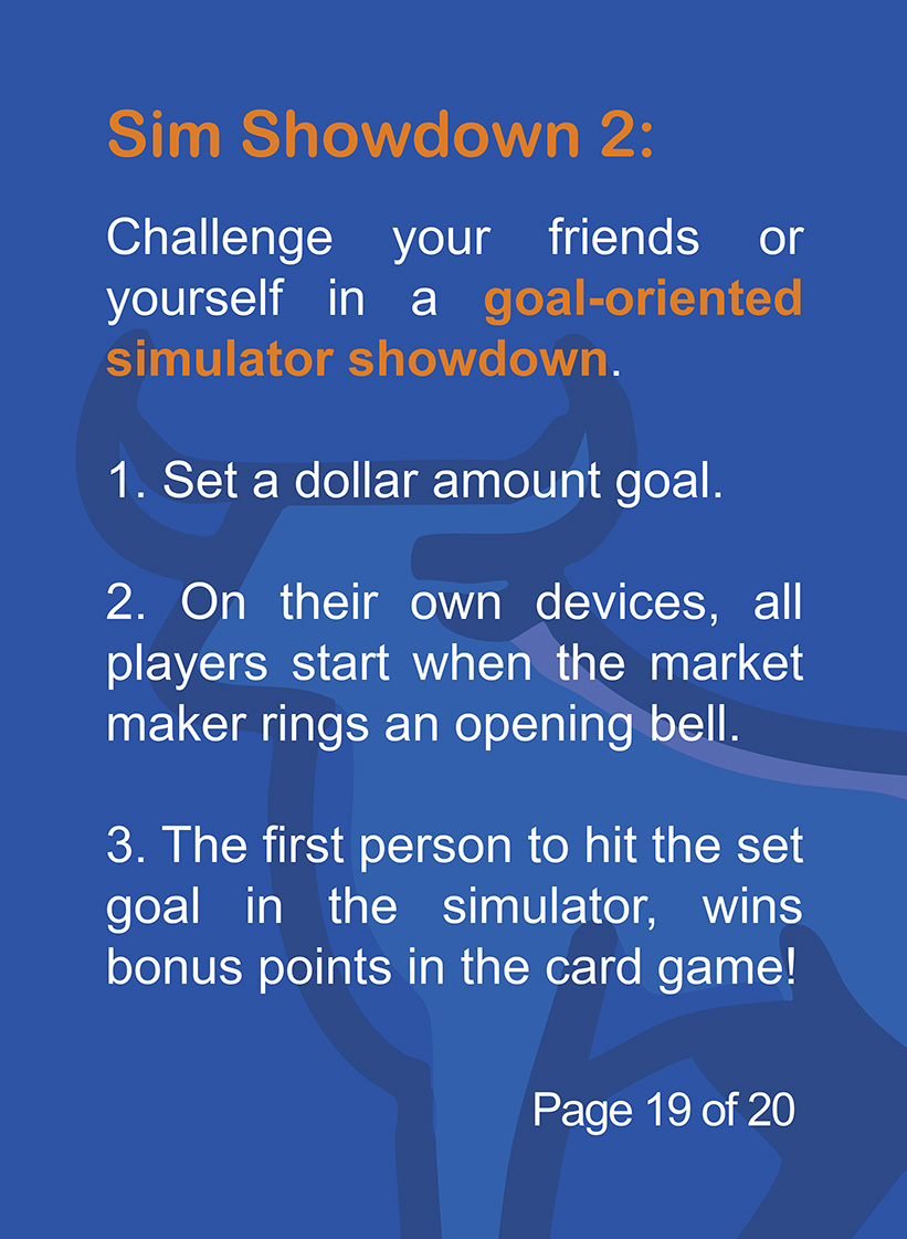 Simulator showdown mode with goal-based trading challenge rules Page 19 of 20.