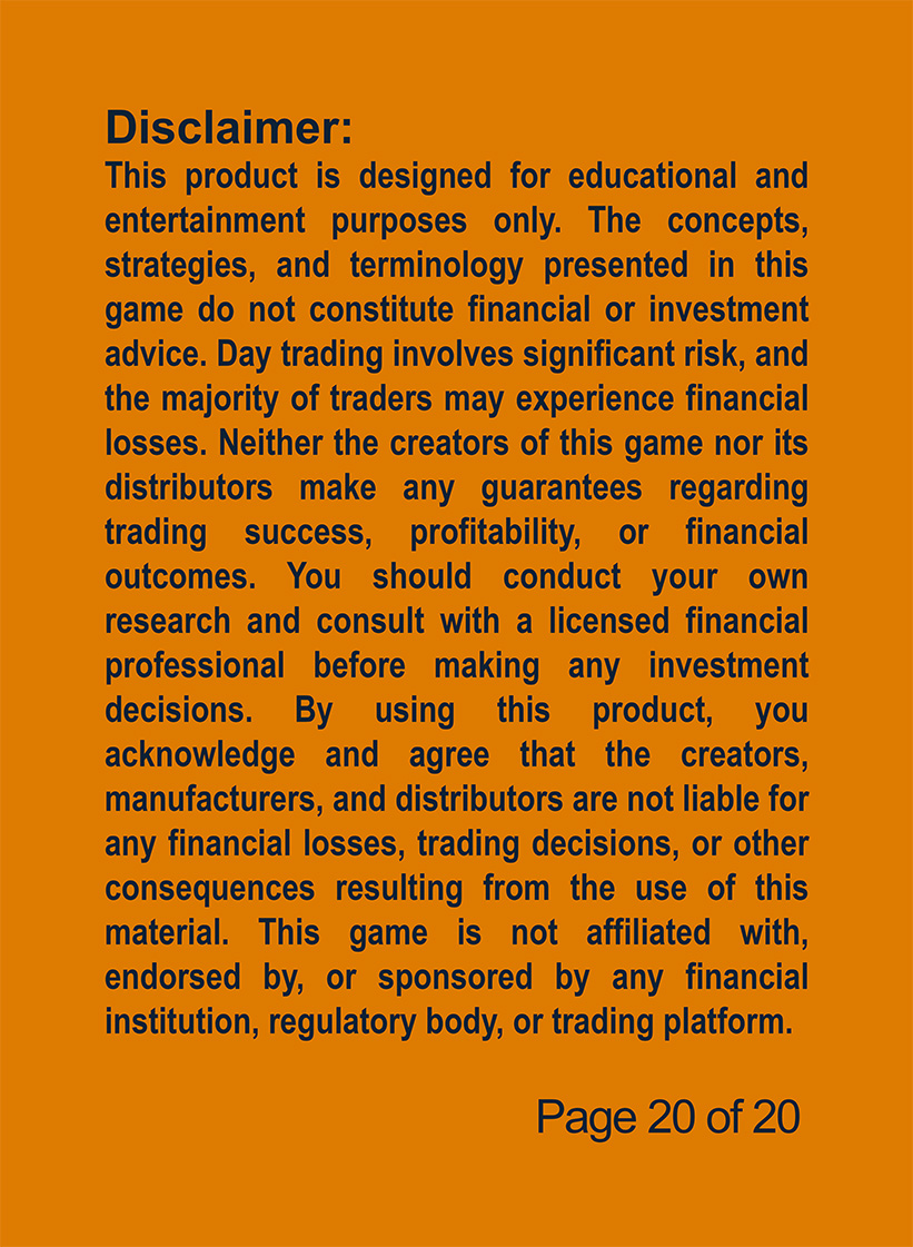 Papercuts Trading Instruction Manual Disclaimer page Page 20